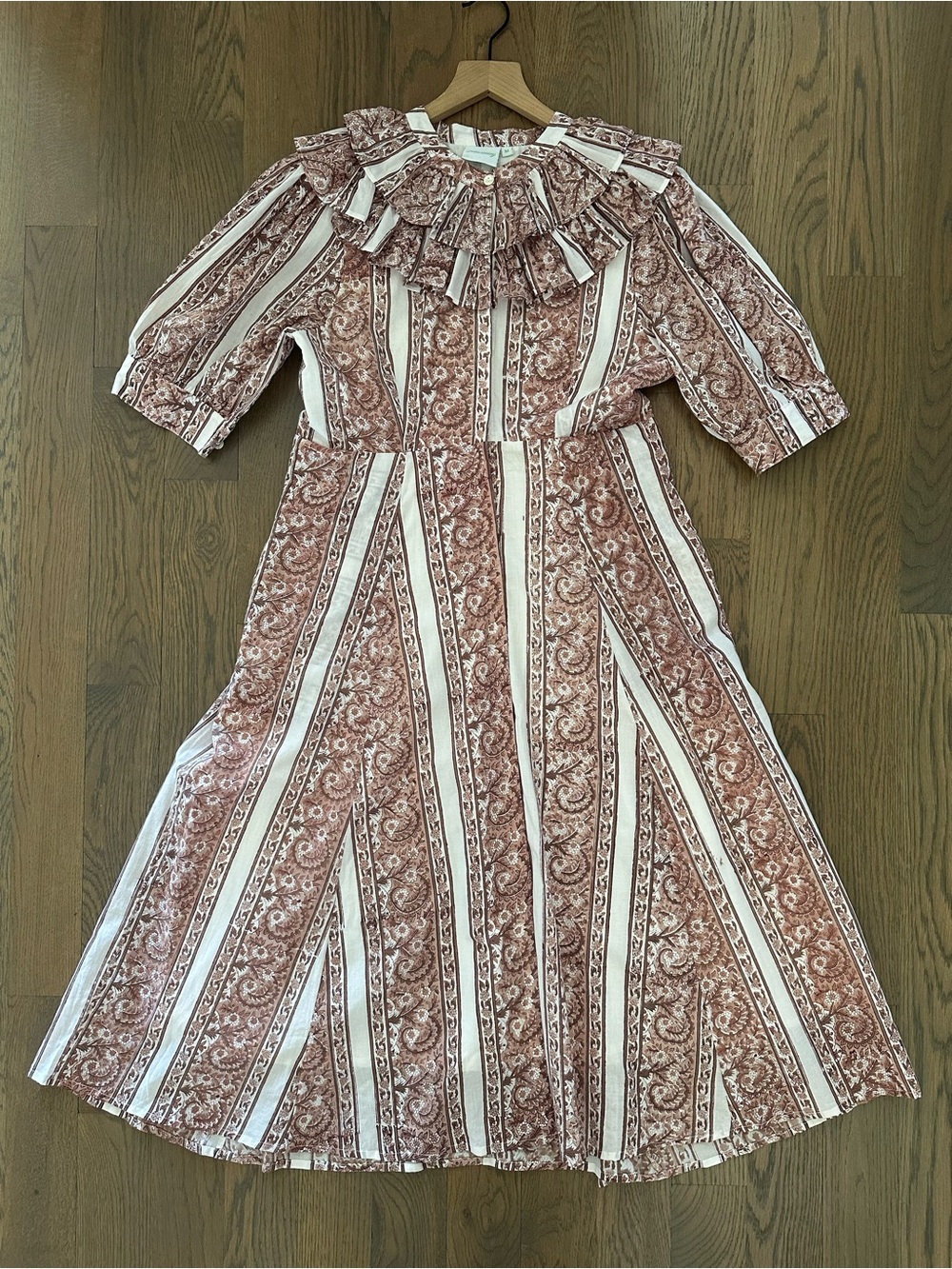 Julia Amory The Ruffle Dress Block Print Maxi Dress in Coco Fleur Size Medium